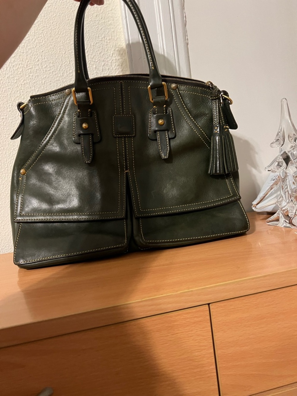 Dooney & Bourke Ivy Green Florentine Leather Satchel - Picture 3 of 10